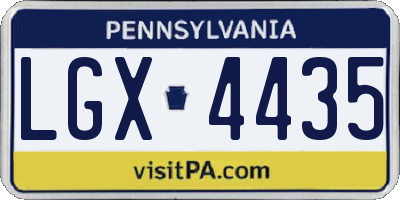 PA license plate LGX4435