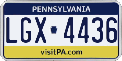PA license plate LGX4436