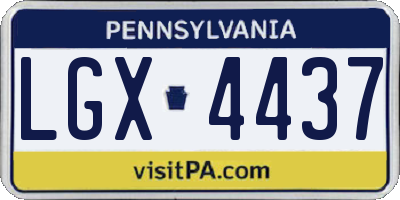 PA license plate LGX4437