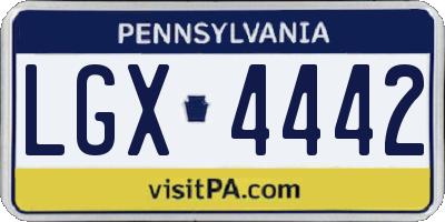 PA license plate LGX4442