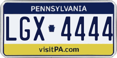PA license plate LGX4444