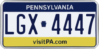 PA license plate LGX4447