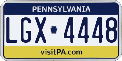 PA license plate LGX4448