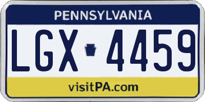 PA license plate LGX4459