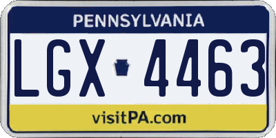 PA license plate LGX4463