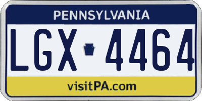 PA license plate LGX4464