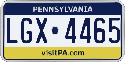 PA license plate LGX4465