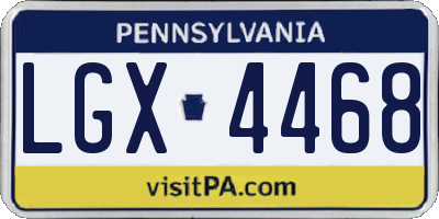 PA license plate LGX4468