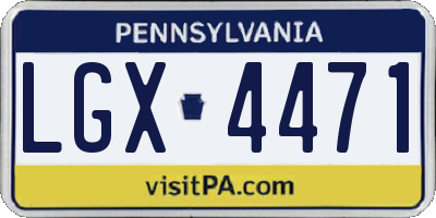 PA license plate LGX4471