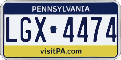 PA license plate LGX4474