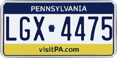 PA license plate LGX4475