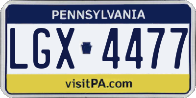 PA license plate LGX4477
