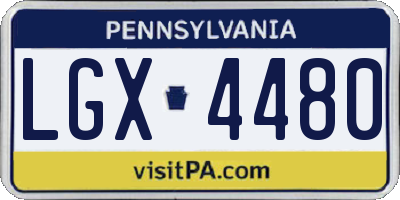 PA license plate LGX4480