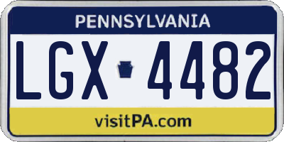 PA license plate LGX4482