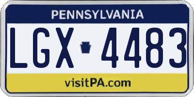 PA license plate LGX4483