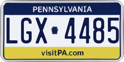 PA license plate LGX4485