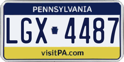 PA license plate LGX4487
