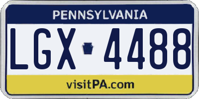 PA license plate LGX4488