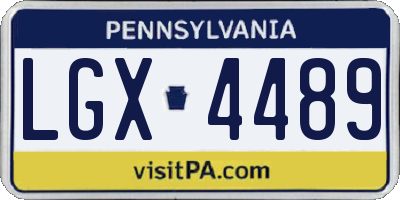 PA license plate LGX4489