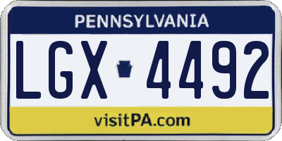 PA license plate LGX4492