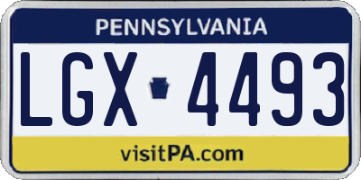 PA license plate LGX4493