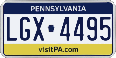 PA license plate LGX4495