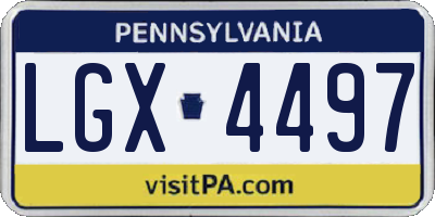 PA license plate LGX4497