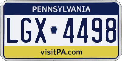PA license plate LGX4498