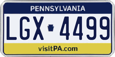 PA license plate LGX4499