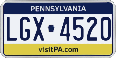 PA license plate LGX4520