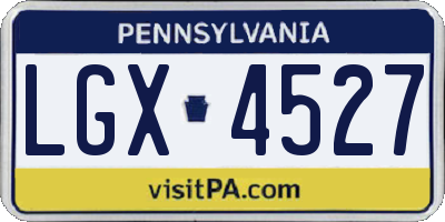 PA license plate LGX4527
