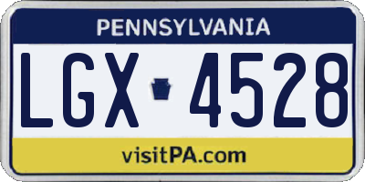PA license plate LGX4528