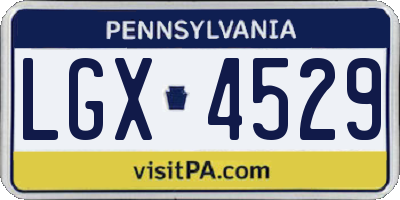 PA license plate LGX4529