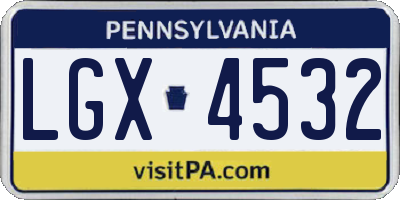 PA license plate LGX4532