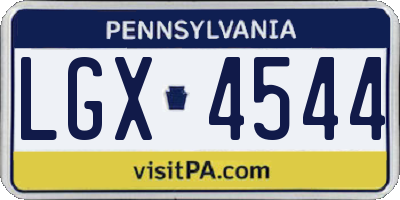 PA license plate LGX4544