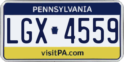 PA license plate LGX4559
