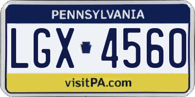 PA license plate LGX4560