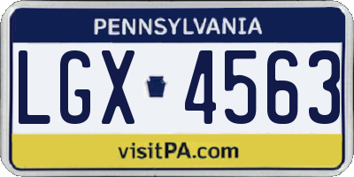 PA license plate LGX4563