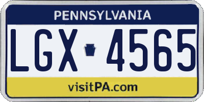 PA license plate LGX4565