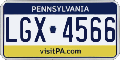 PA license plate LGX4566