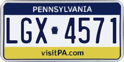PA license plate LGX4571