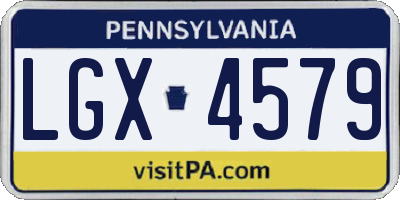 PA license plate LGX4579