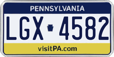 PA license plate LGX4582