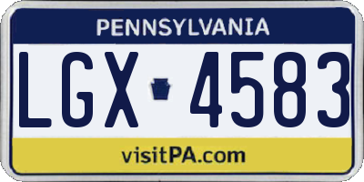 PA license plate LGX4583