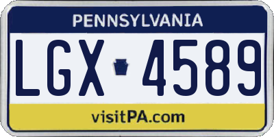 PA license plate LGX4589