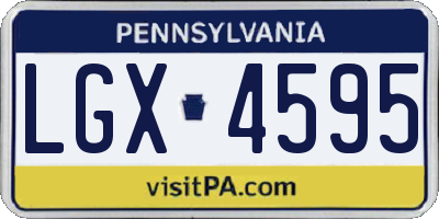 PA license plate LGX4595