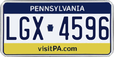PA license plate LGX4596
