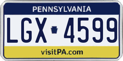 PA license plate LGX4599