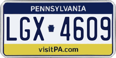 PA license plate LGX4609
