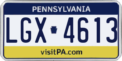 PA license plate LGX4613